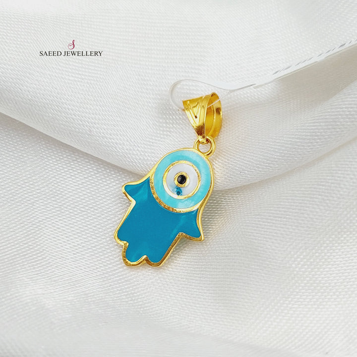 21K Enamel Pendant Made of 21K Yellow Gold by Saeed Jewelry-26759