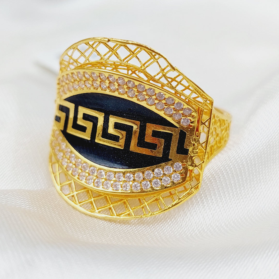 21K Enamel Ring Made of 21K Yellow Gold by Saeed Jewelry-10324