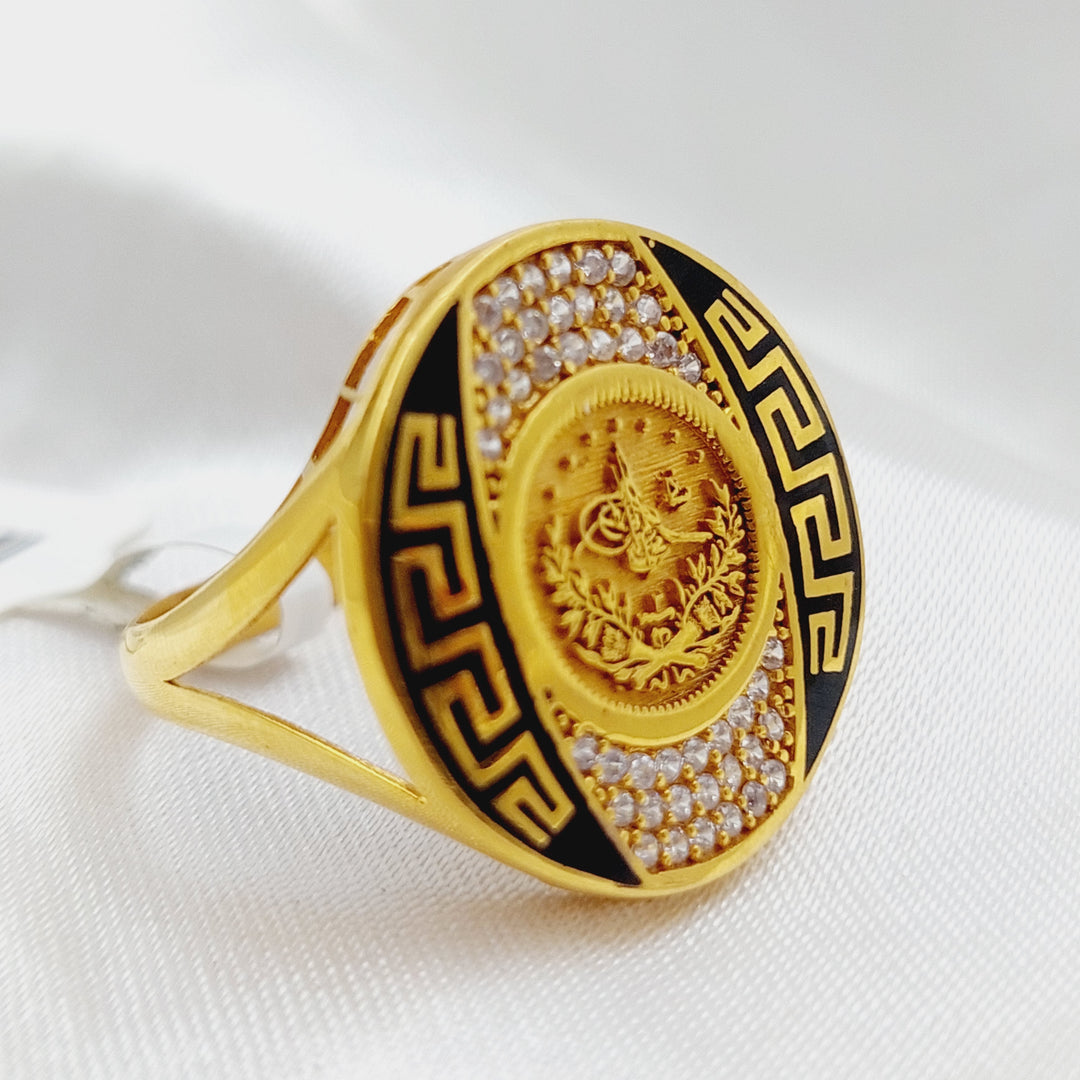 21K Enamel Ring Made of 21K Yellow Gold by Saeed Jewelry-19628
