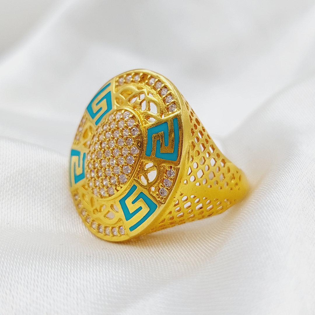 21K Enamel Ring Made of 21K Yellow Gold by Saeed Jewelry-19722