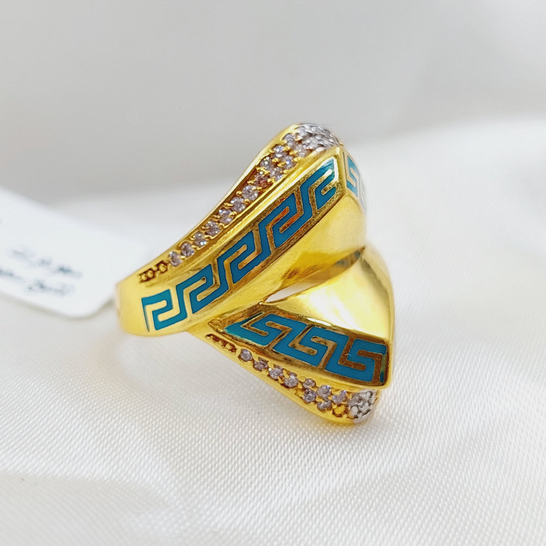 21K Enamel Ring Made of 21K Yellow Gold by Saeed Jewelry-21262
