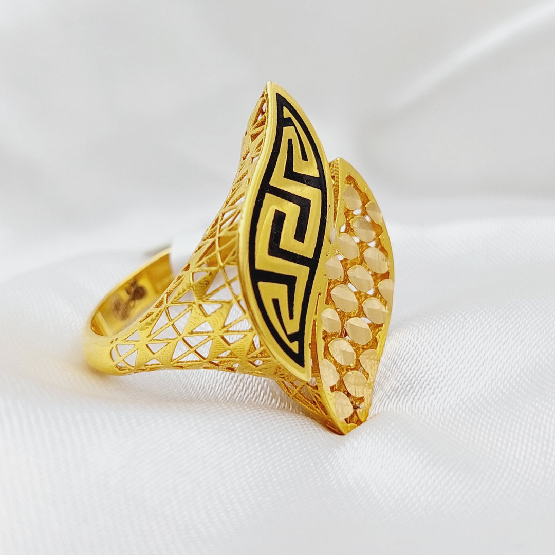 21K Enamel Ring Made of 21K Yellow Gold by Saeed Jewelry-21318