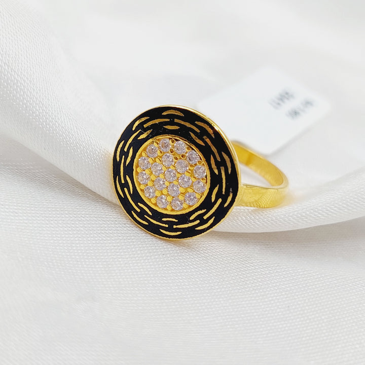 21K Enamel Ring Made of 21K Yellow Gold by Saeed Jewelry-25417