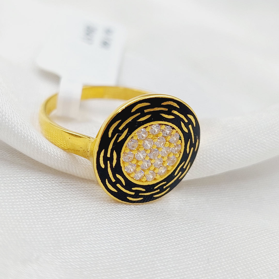 21K Enamel Ring Made of 21K Yellow Gold by Saeed Jewelry-25417