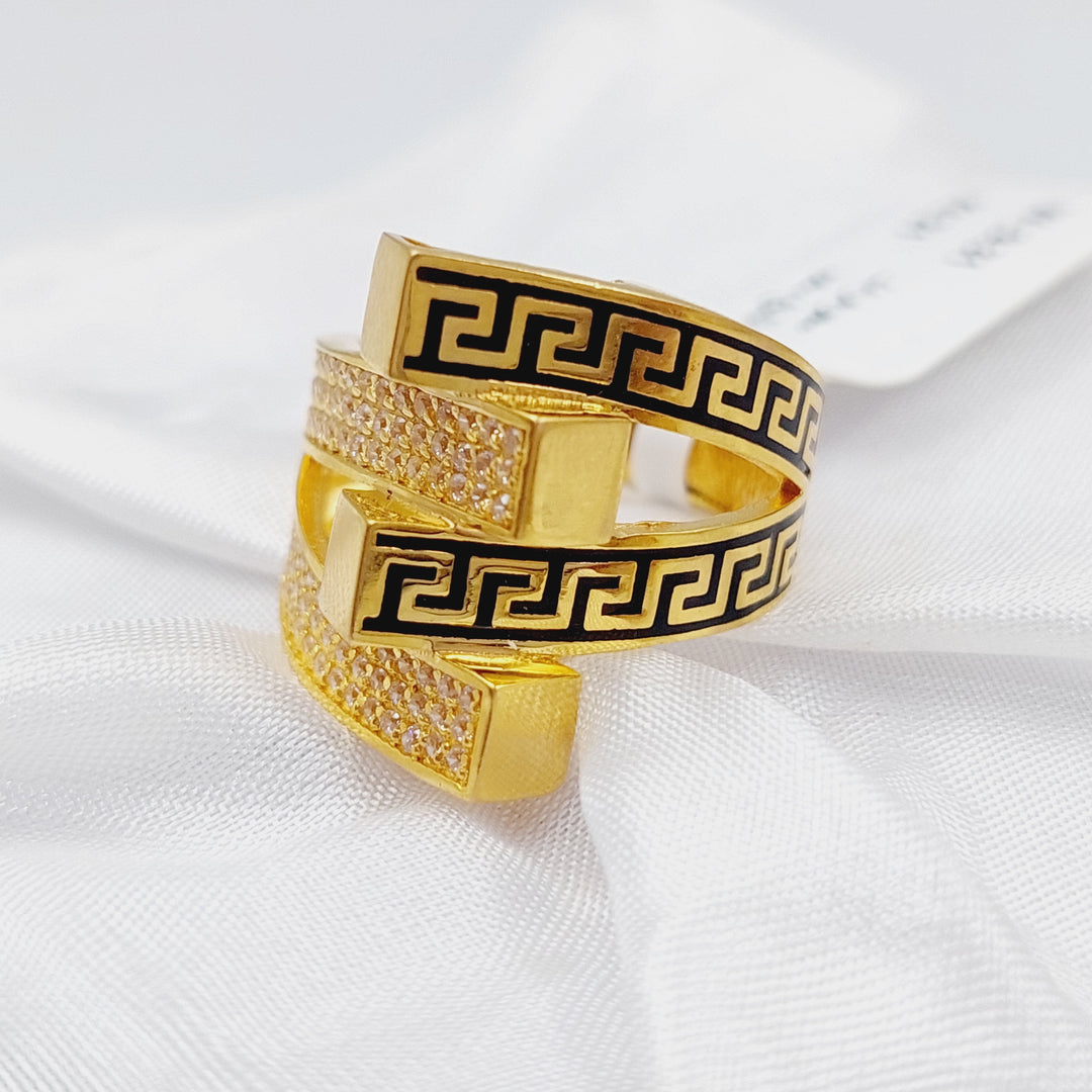 21K Enamel Ring Made of 21K Yellow Gold by Saeed Jewelry-25629