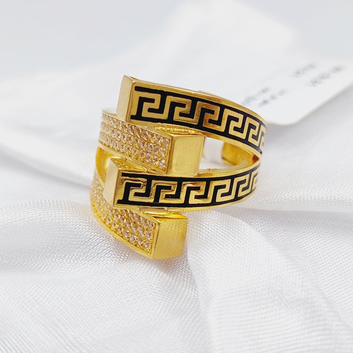 21K Enamel Ring Made of 21K Yellow Gold by Saeed Jewelry-25629