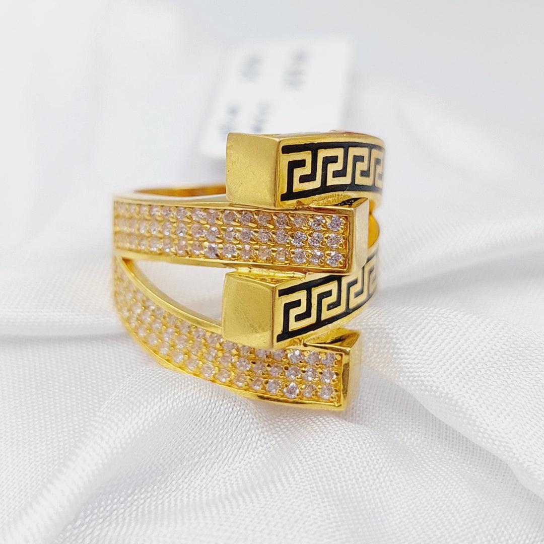 21K Enamel Ring Made of 21K Yellow Gold by Saeed Jewelry-25629