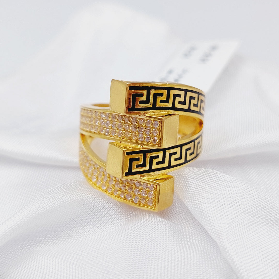 21K Enamel Ring Made of 21K Yellow Gold by Saeed Jewelry-25629