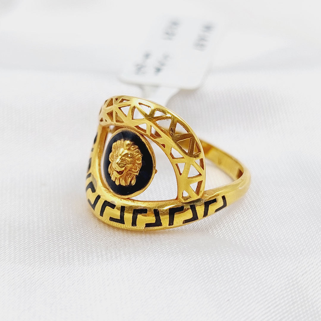 21K Enamel Ring Made of 21K Yellow Gold by Saeed Jewelry-خاتم-مينا