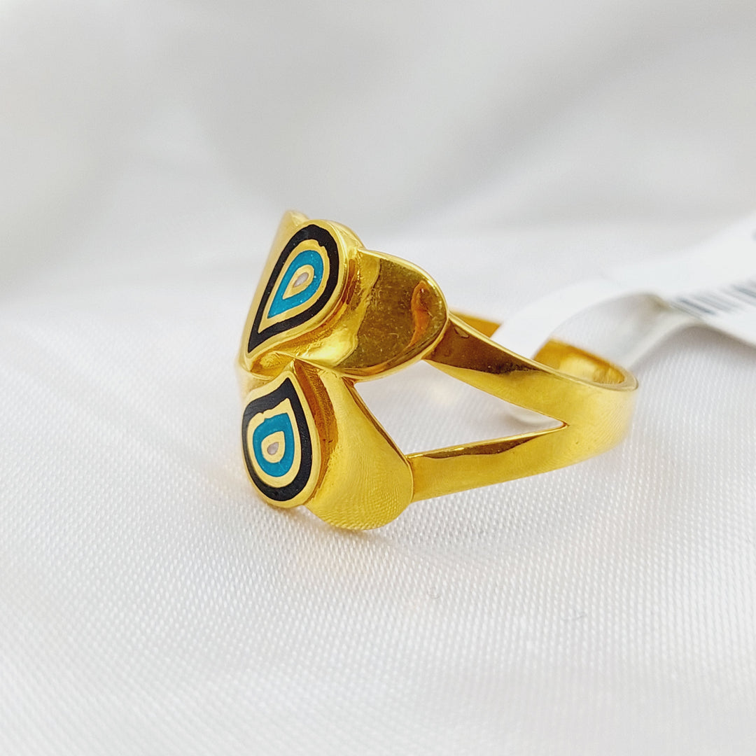 21K Enamel  Ring Made of 21K Yellow Gold by Saeed Jewelry-خاتم-مينا-مستورد-3