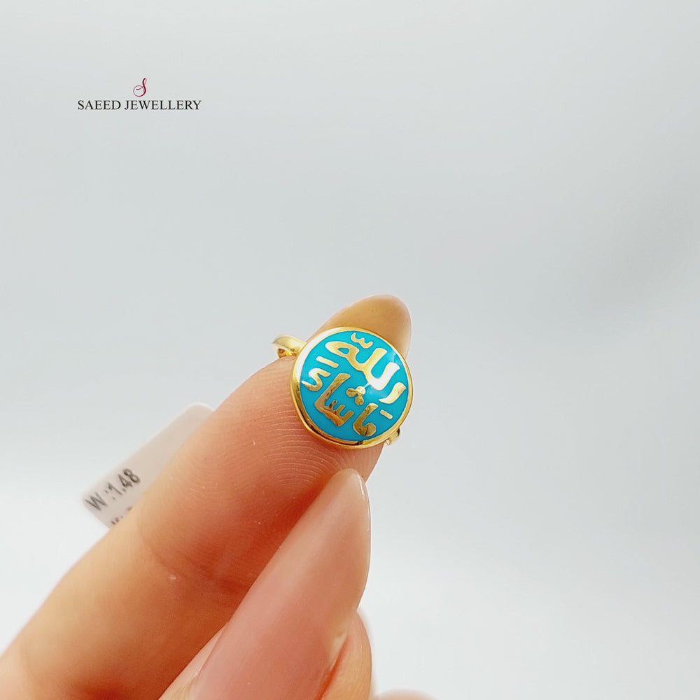 21K Enamel children's Ring Made of 21K Yellow Gold by Saeed Jewelry-27185