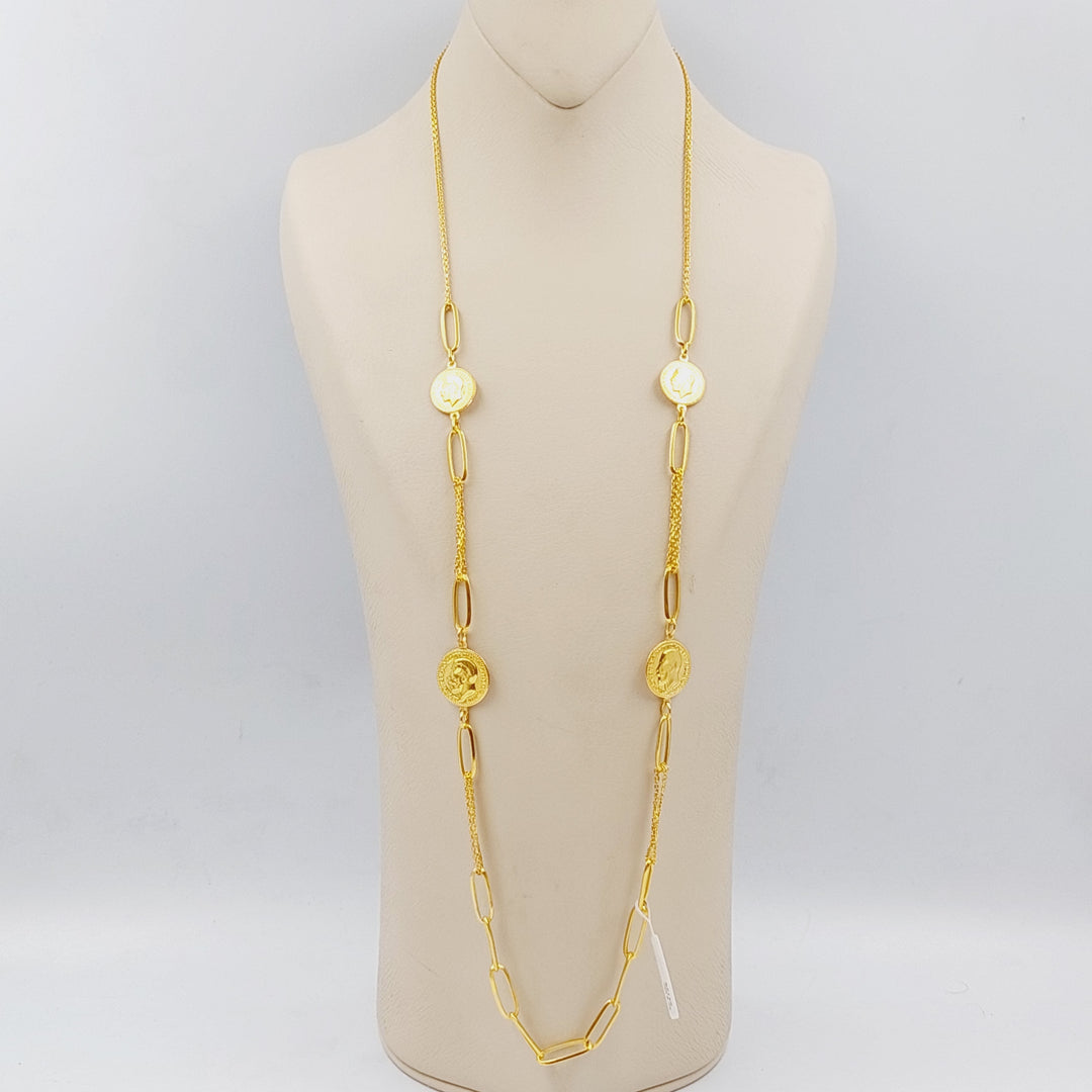 21K Gold English Lira Necklace by Saeed Jewelry - Image 1