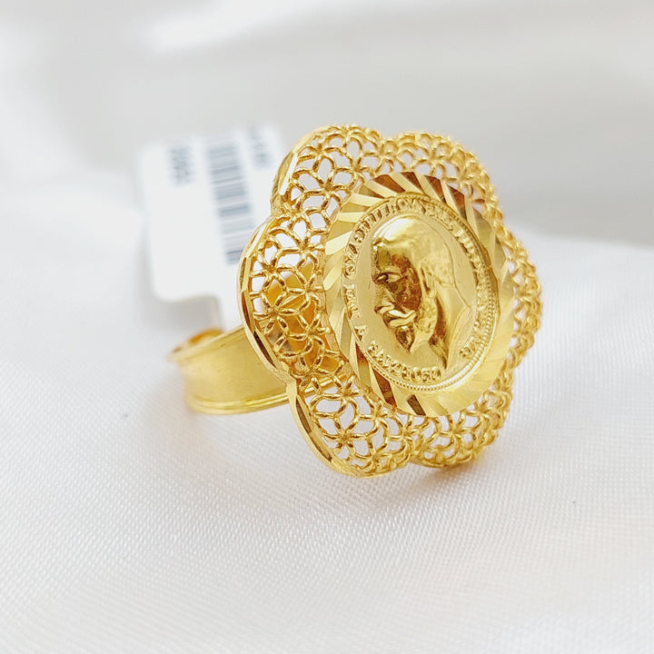 21K Gold English Lira lira Ring by Saeed Jewelry - Image 5