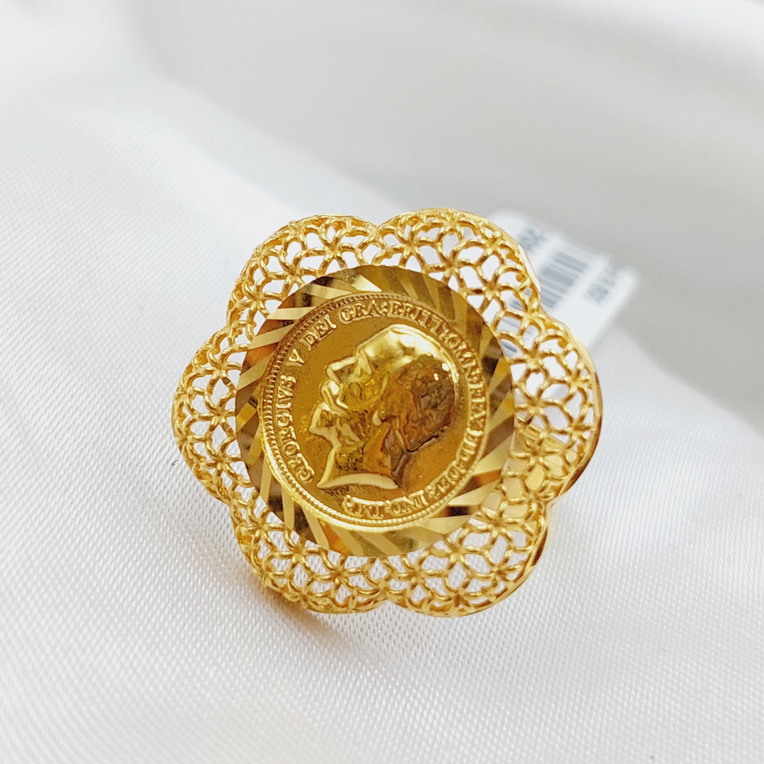 21K Gold English Lira lira Ring by Saeed Jewelry - Image 11