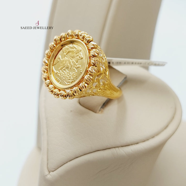 21K English Lira set Made of 21K Yellow Gold by Saeed Jewelry-طقم-انكليزي-اكسترا
