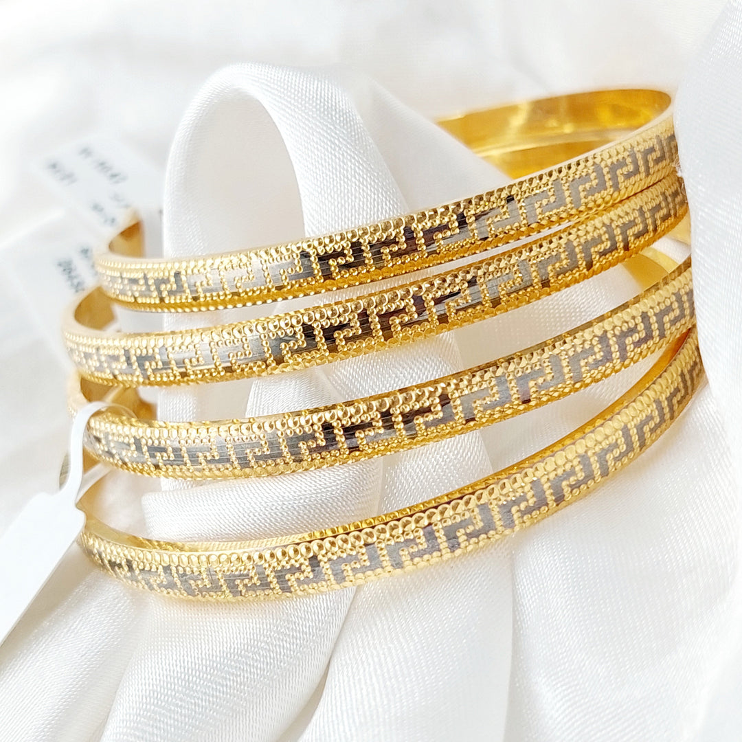 21K Engraved Bangle Made of 21K Yellow Gold by Saeed Jewelry-26434