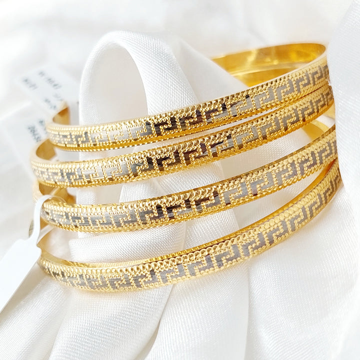 21K Engraved Bangle Made of 21K Yellow Gold by Saeed Jewelry-26434