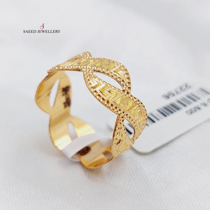 21K Engraved Wedding Ring Made of 21K Yellow Gold by Saeed Jewelry-22755