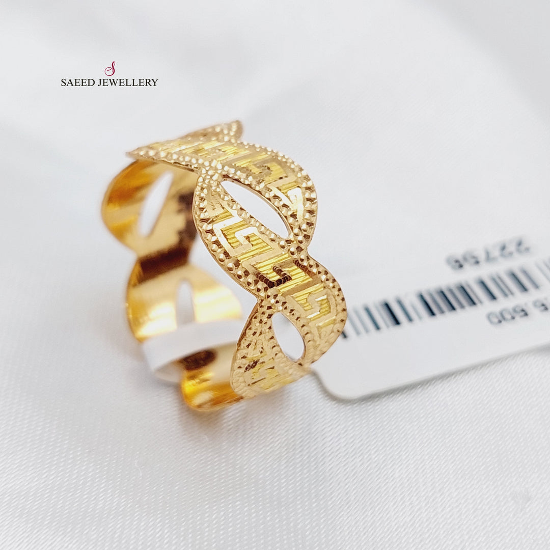 21K Engraved Wedding Ring Made of 21K Yellow Gold by Saeed Jewelry-22755