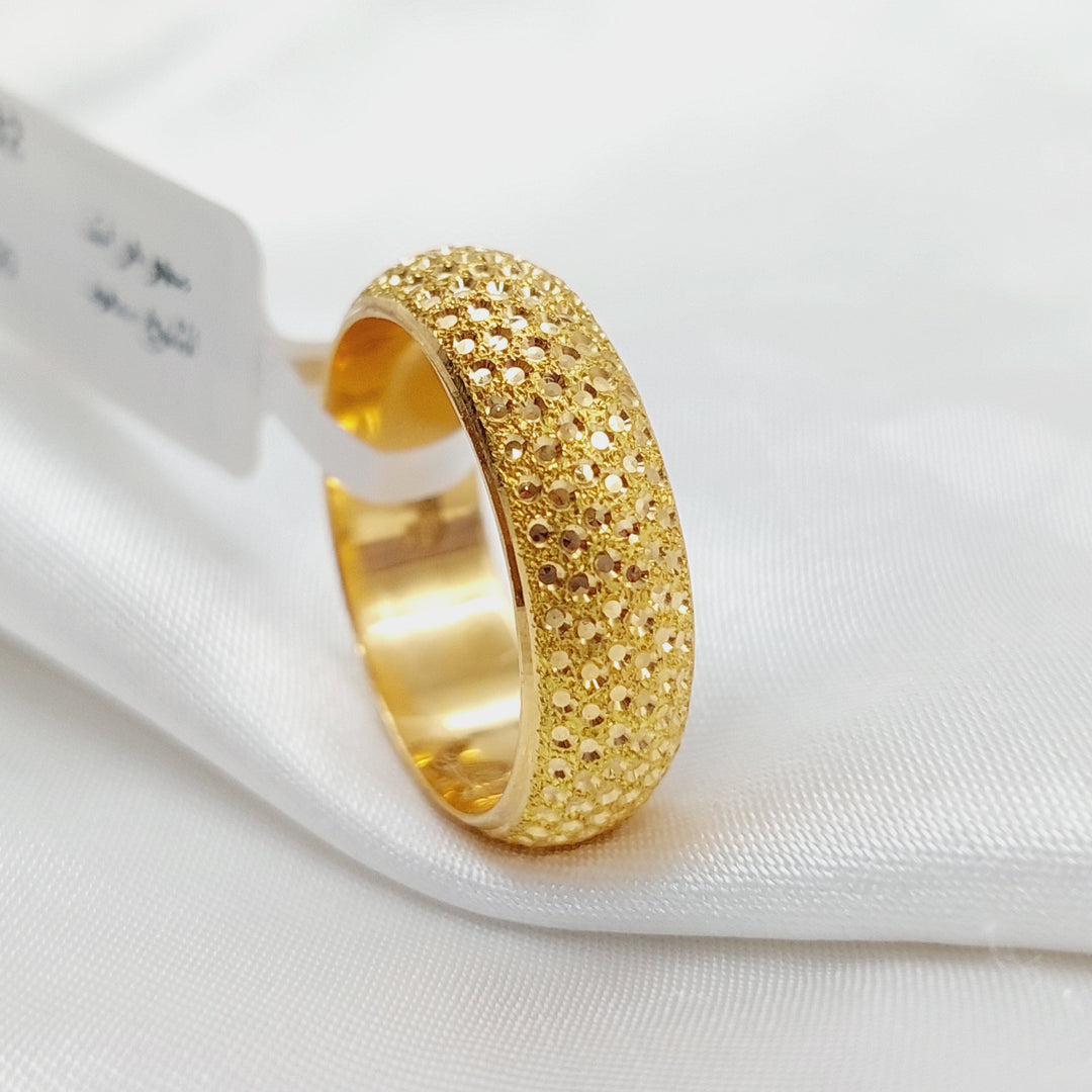 21K Engraved Wedding Ring Made of 21K Yellow Gold by Saeed Jewelry-26999