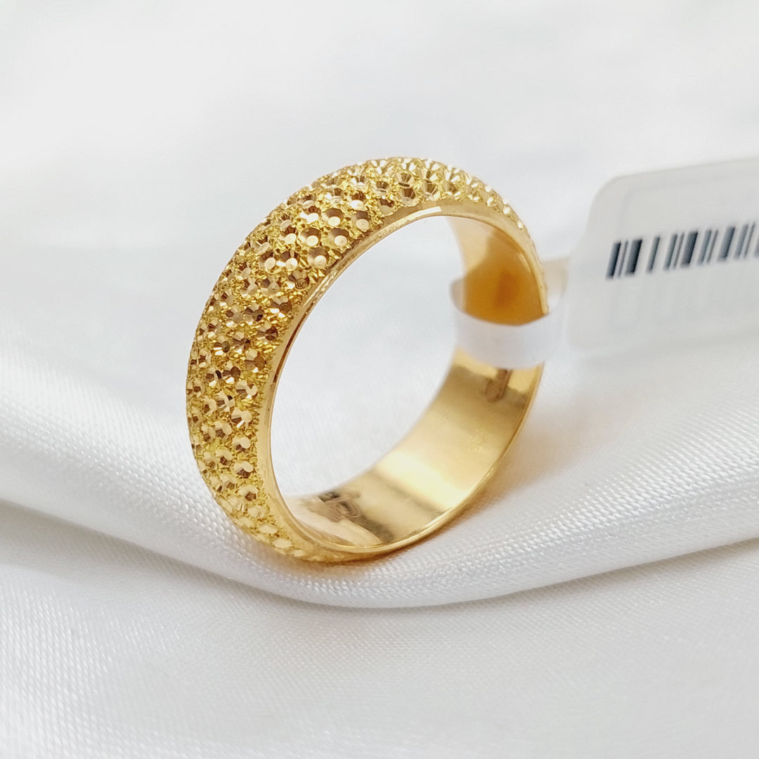 21K Engraved Wedding Ring Made of 21K Yellow Gold by Saeed Jewelry-26999