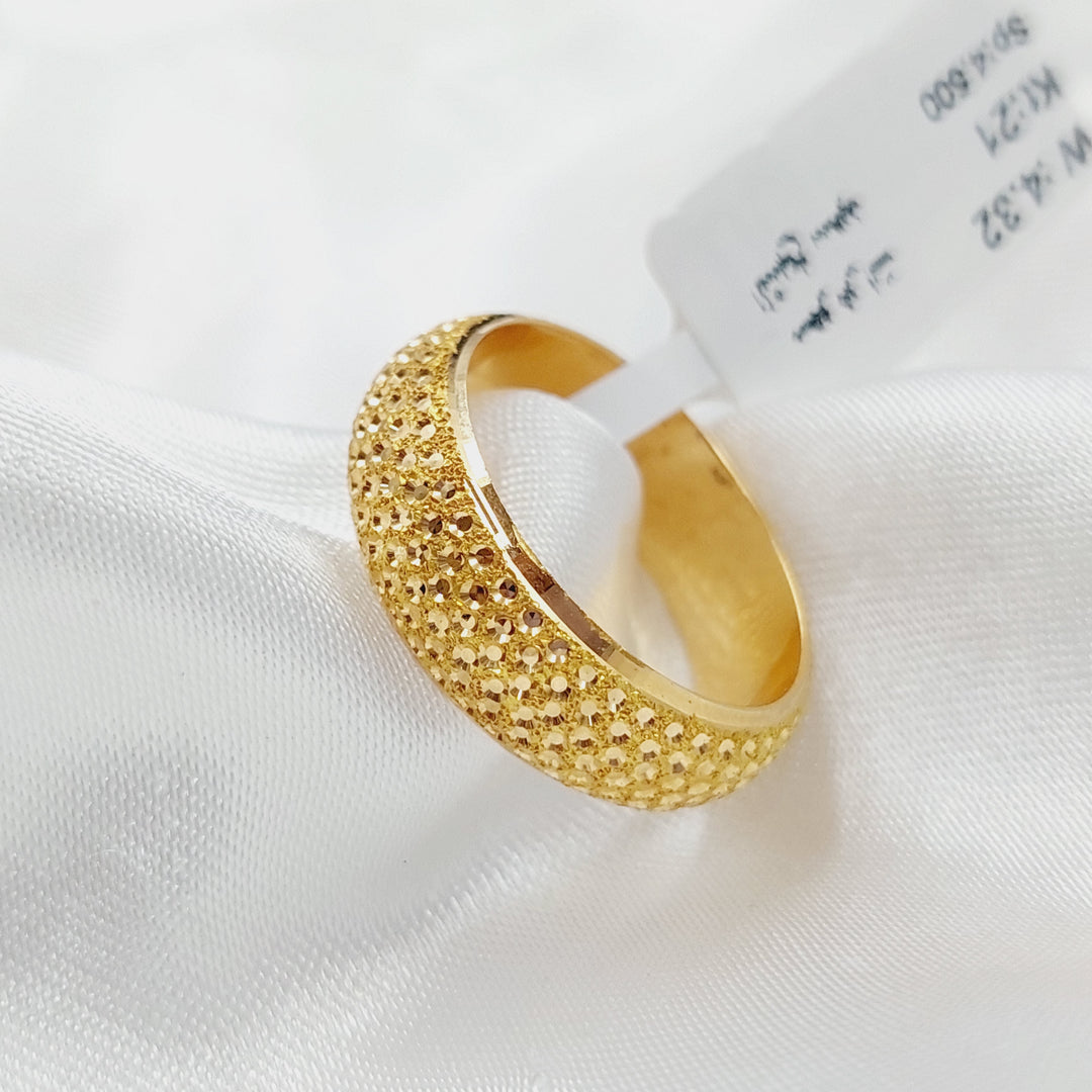 21K Engraved Wedding Ring Made of 21K Yellow Gold by Saeed Jewelry-26999