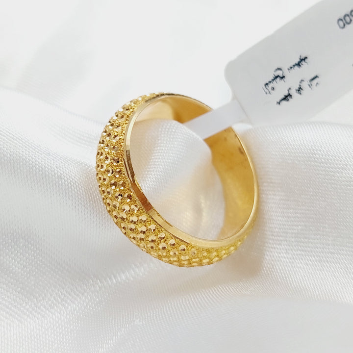 21K Engraved Wedding Ring Made of 21K Yellow Gold by Saeed Jewelry-26999