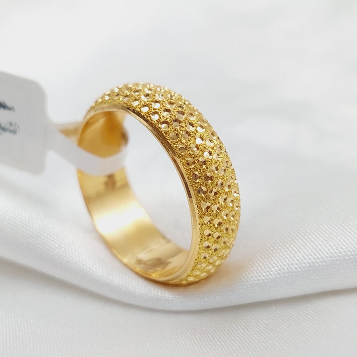 21K Engraved Wedding Ring Made of 21K Yellow Gold by Saeed Jewelry-26999