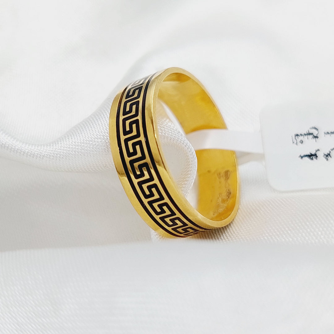 21K Engraved Wedding Ring Made of 21K Yellow Gold by Saeed Jewelry-27012