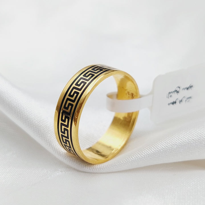 21K Engraved Wedding Ring Made of 21K Yellow Gold by Saeed Jewelry-27012