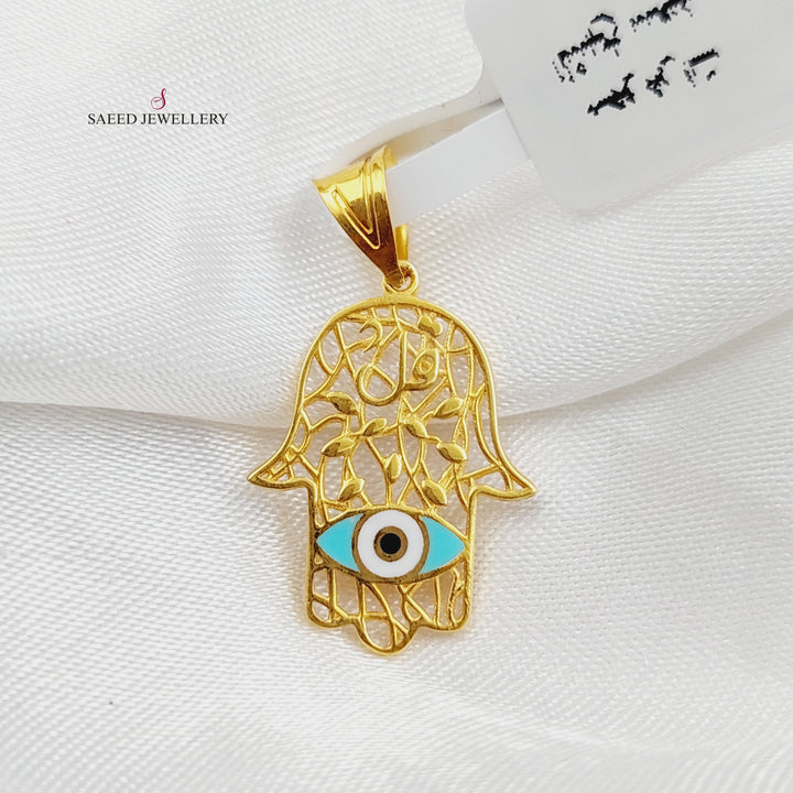 21K Eye of Enamel Ain Made of 21K Yellow Gold by Saeed Jewelry-26760