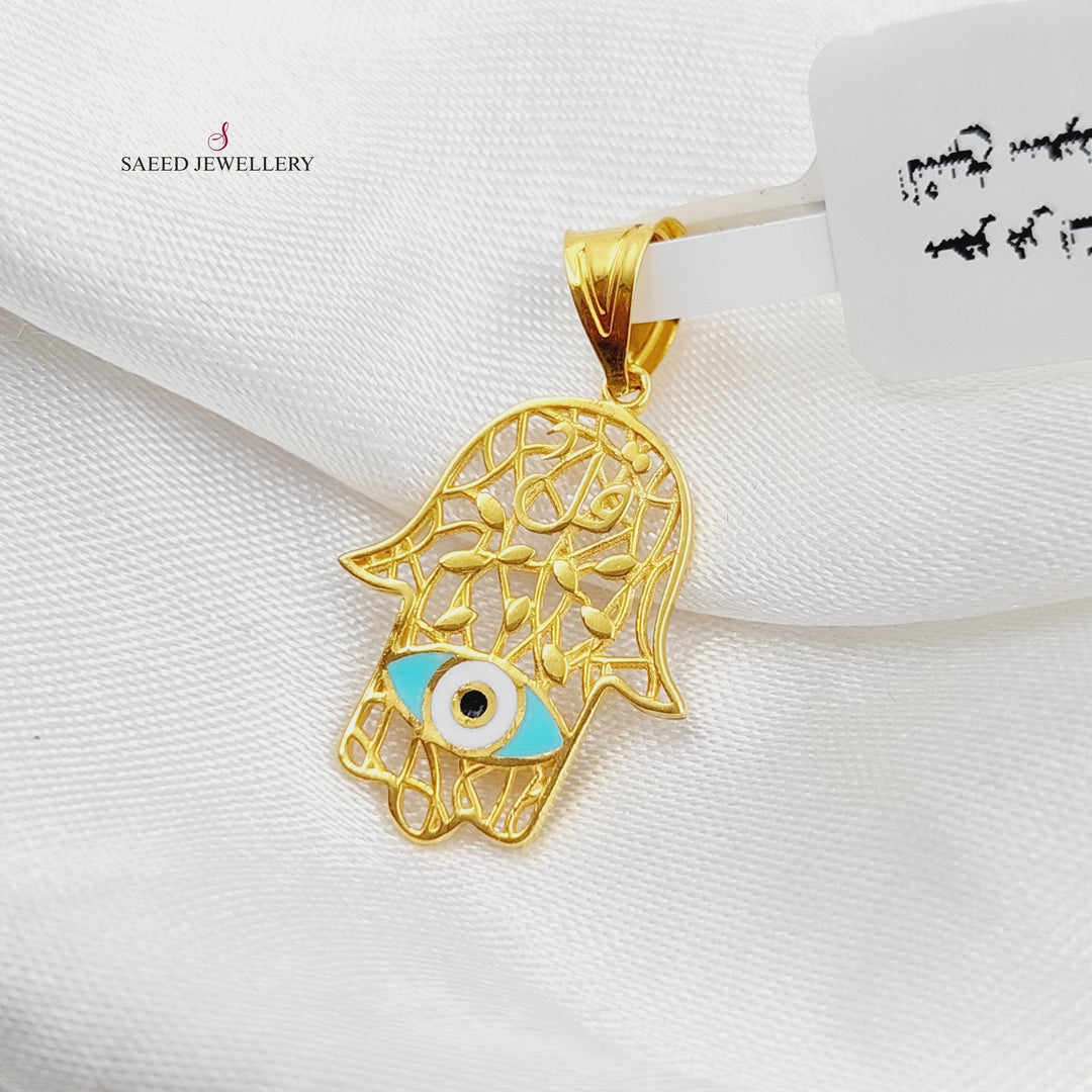 21K Eye of Enamel Ain Made of 21K Yellow Gold by Saeed Jewelry-26760