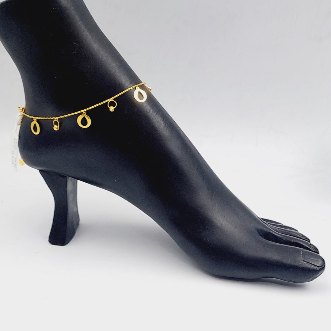 21K Fancy Anklet Made of 21K Yellow Gold by Saeed Jewelry-25721