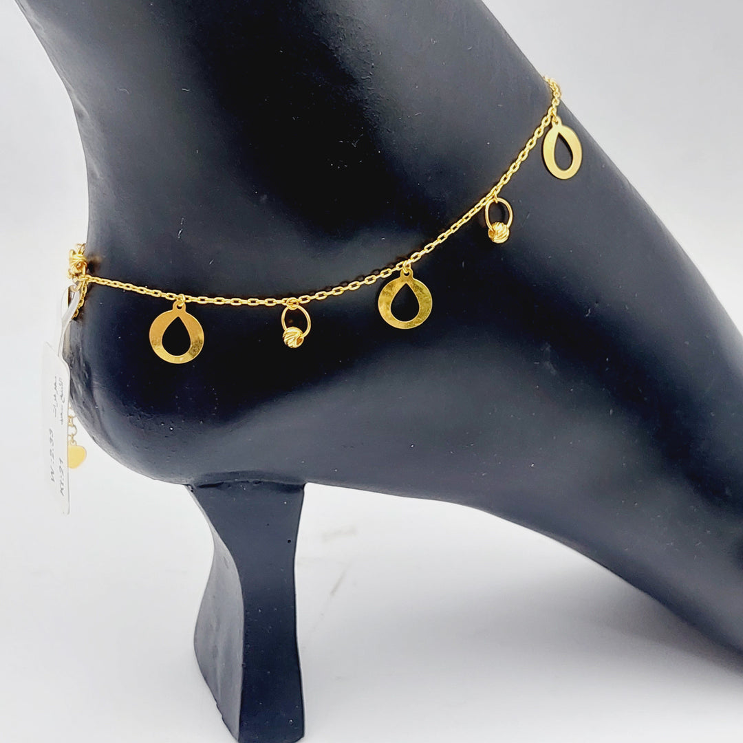 21K Fancy Anklet Made of 21K Yellow Gold by Saeed Jewelry-25721