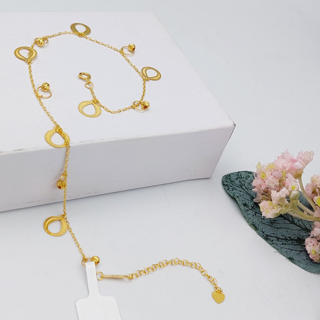 21K Fancy Anklet Made of 21K Yellow Gold by Saeed Jewelry-25721