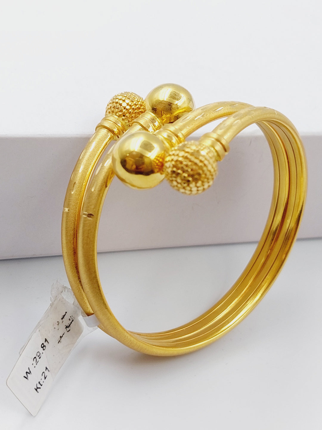 21K Gold Fancy Bangle Bracelet by Saeed Jewelry - Image 2