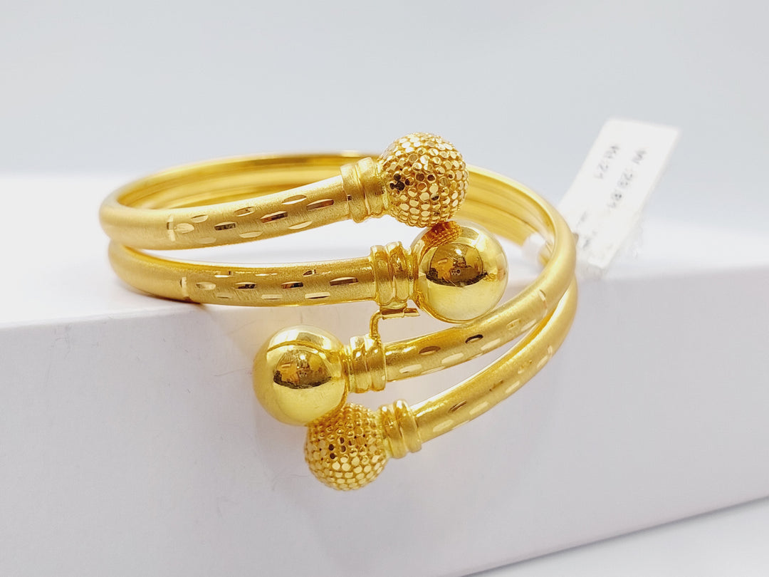 21K Gold Fancy Bangle Bracelet by Saeed Jewelry - Image 6