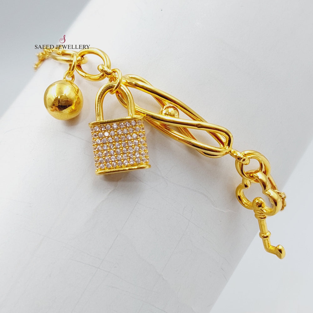 21K Fancy Bracelet Made of 21K Yellow Gold by Saeed Jewelry-22936