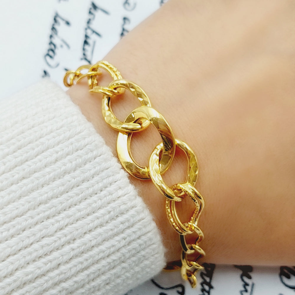 21K Fancy Bracelet Made of 21K Yellow Gold by Saeed Jewelry-25711