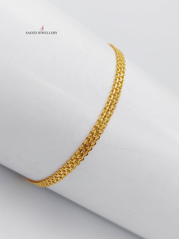 21K Fancy Bracelet Made of 21K Yellow Gold by Saeed Jewelry-اسوارة-فانسي-1