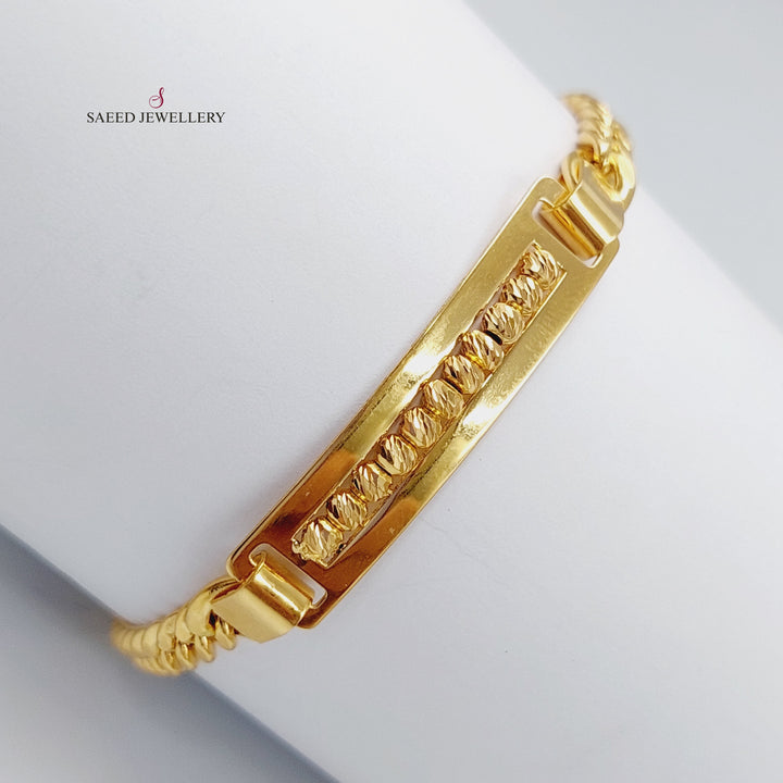 21K Gold Fancy Chain Bracelet by Saeed Jewelry - Image 13
