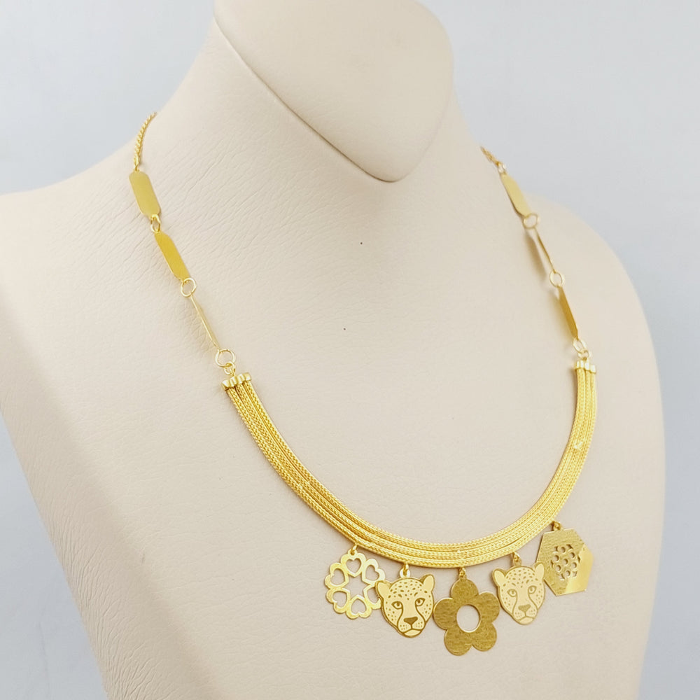 21K Fancy Danadish Necklace Made of 21K Yellow Gold by Saeed Jewelry-24677