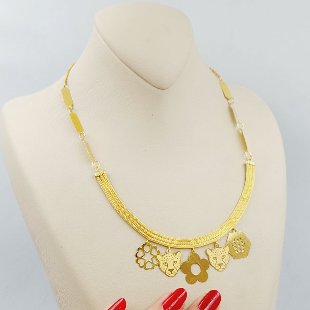 21K Fancy Danadish Necklace Made of 21K Yellow Gold by Saeed Jewelry-24677