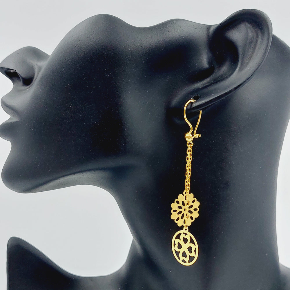 21K Fancy Earrings Made of 21K Yellow Gold by Saeed Jewelry-22325