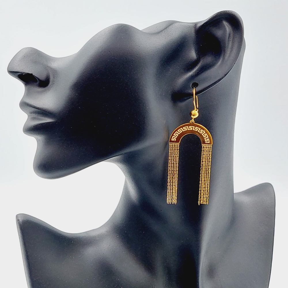 21K Fancy Earrings Made of 21K Yellow Gold by Saeed Jewelry-22342