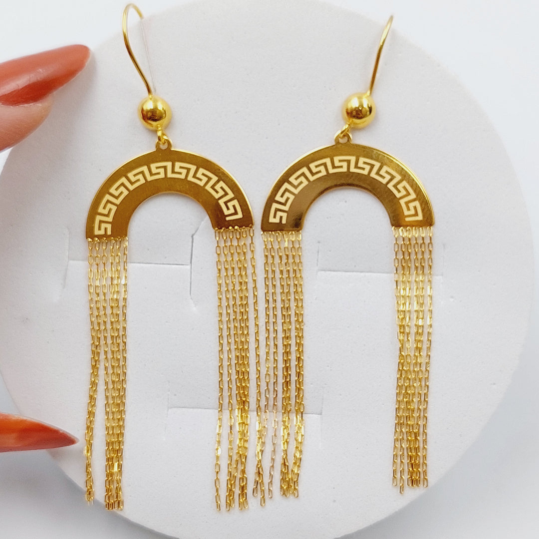 21K Fancy Earrings Made of 21K Yellow Gold by Saeed Jewelry-22342