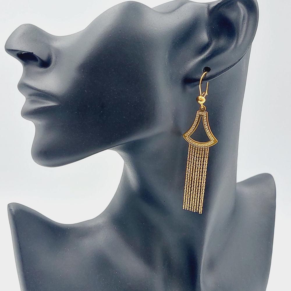 21K Fancy Earrings Made of 21K Yellow Gold by Saeed Jewelry-22344