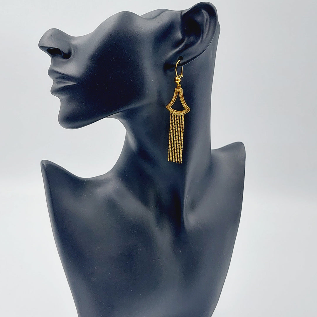 21K Gold Fancy Earrings by Saeed Jewelry - Image 3