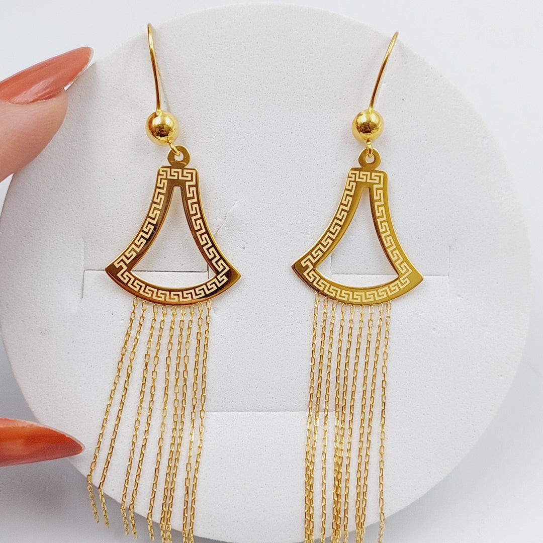 21K Fancy Earrings Made of 21K Yellow Gold by Saeed Jewelry-22344