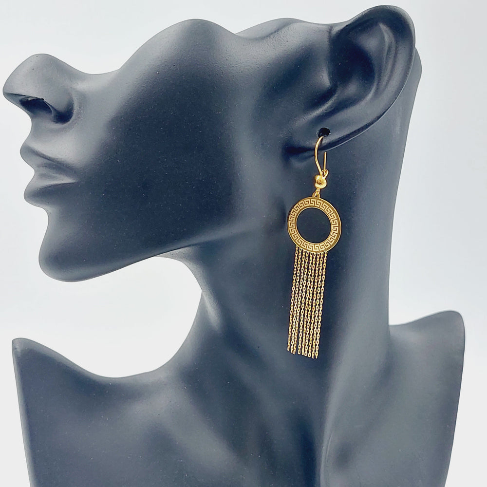 21K Fancy Earrings Made of 21K Yellow Gold by Saeed Jewelry-22349